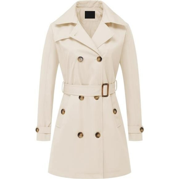 Jackets & Blazers - Double Breasted Trench Coats Mid-Length Belted Overcoat Long For Women